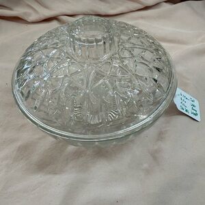 Vintage Clear Glass Dome Lid glass